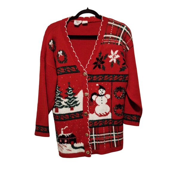 Nutcracker Womens Small Christmas Cardigan Sweater Snowman Ugly Sweater Snowman - Picture 1 of 7